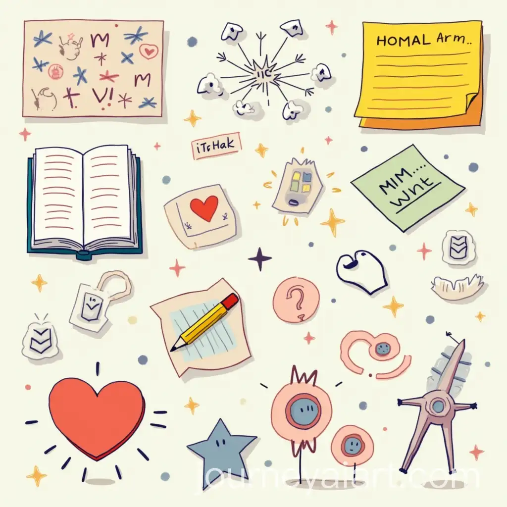 Creative-Memory-Aids-with-Doodles-Sticky-Notes-and-Symbols