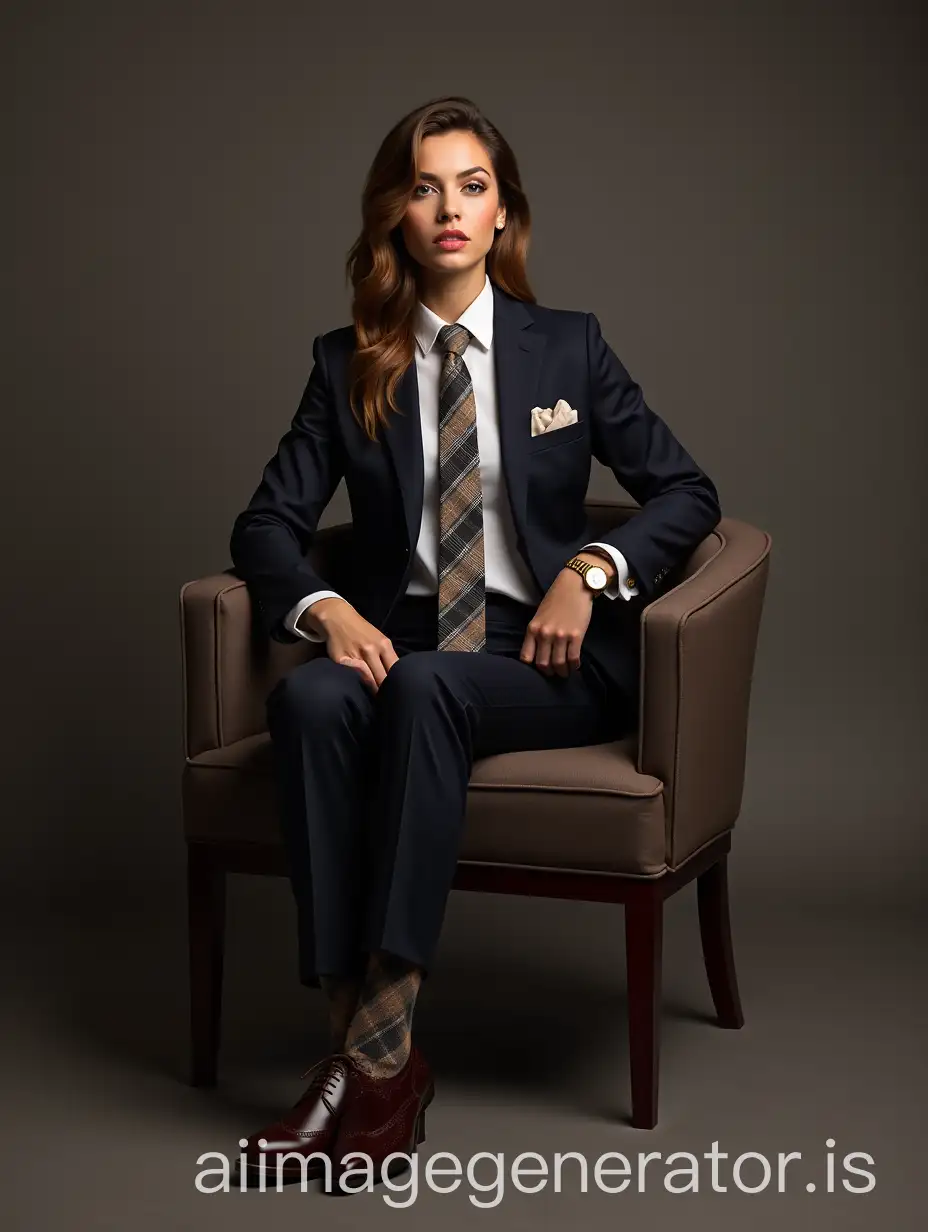 Caucasian-Woman-in-Business-Suit-with-Wingtip-Shoes-and-Accessories