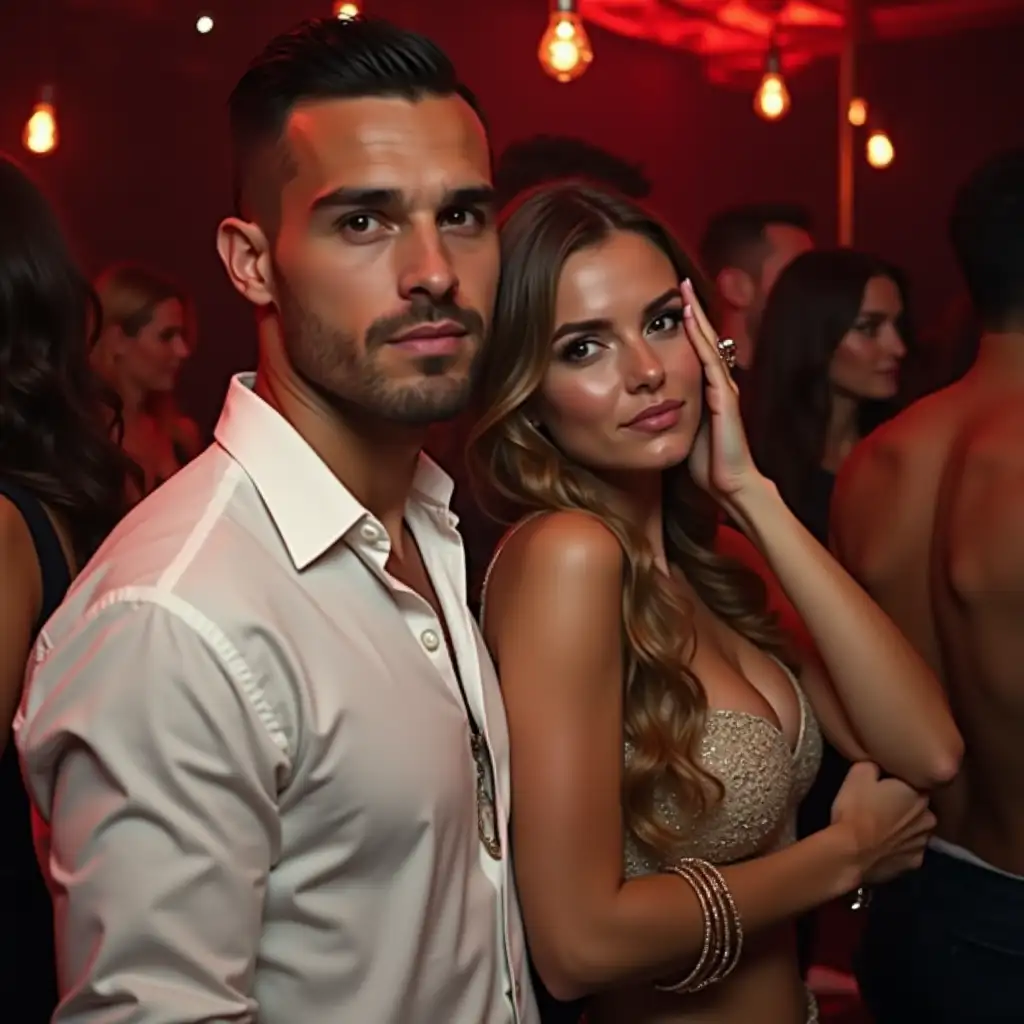 Man-at-Party-in-White-Shirt-with-Wife-Facepalming-in-Background