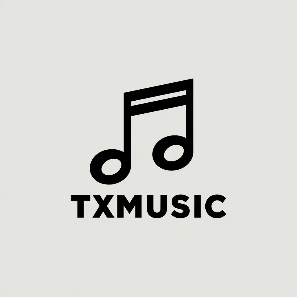 a vector logo design,with the text "TXmusic", main symbol:music notes,Moderate,be used in Entertainment industry,clear background