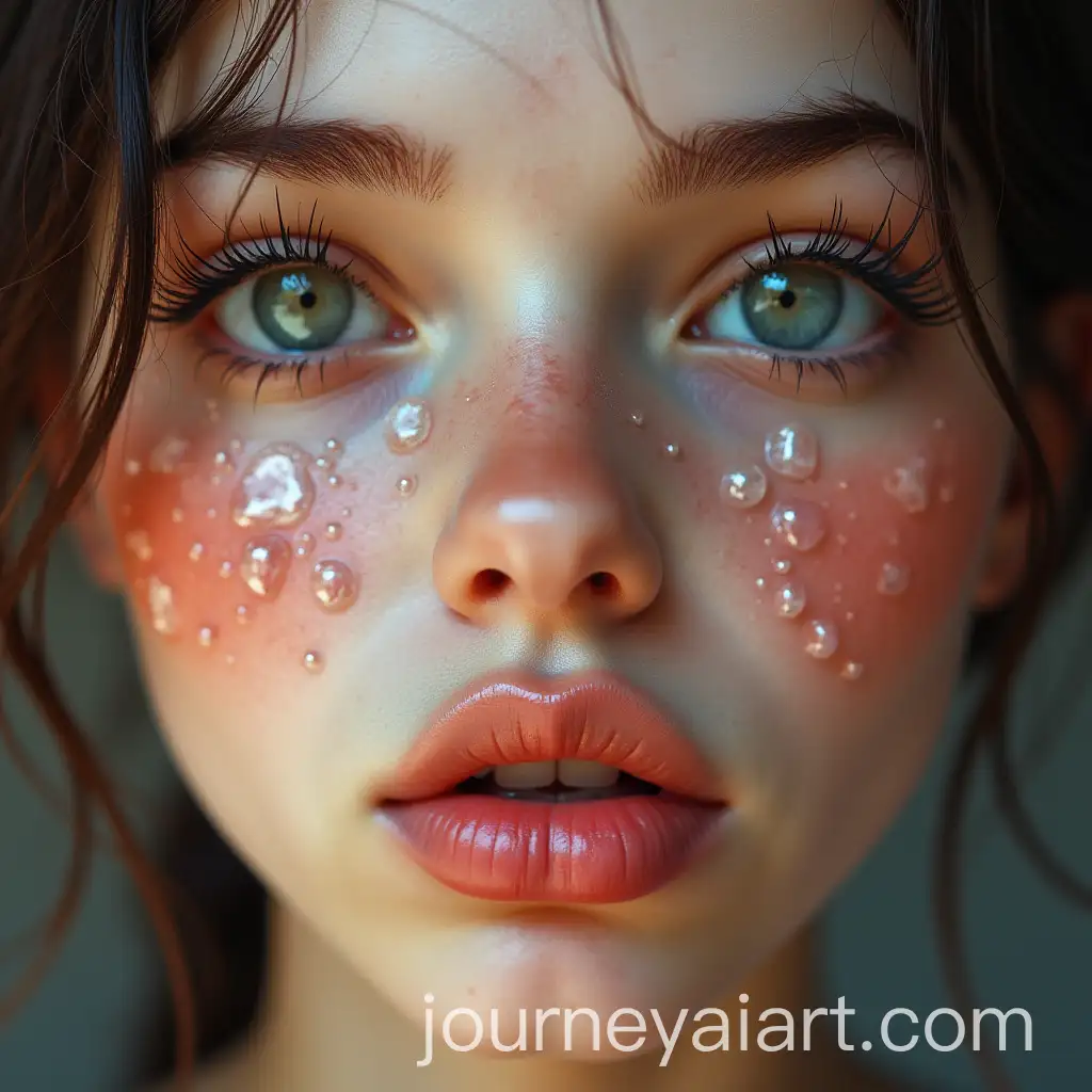 Caucasian-Girl-with-Glossy-Lips-and-Unique-Face-Patterns