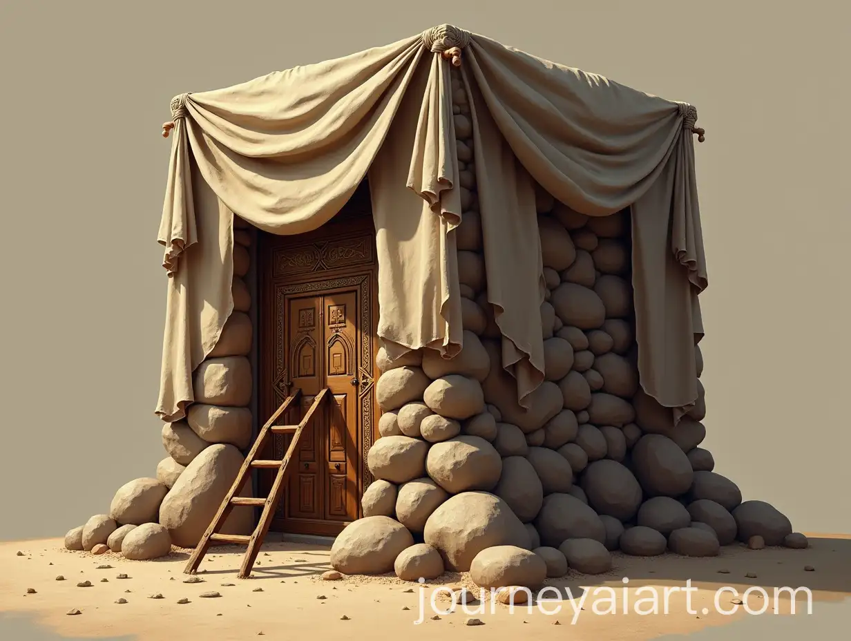 Historical-Concept-Art-PreIslamic-Kaaba-with-Stone-and-Cloth-Curtains