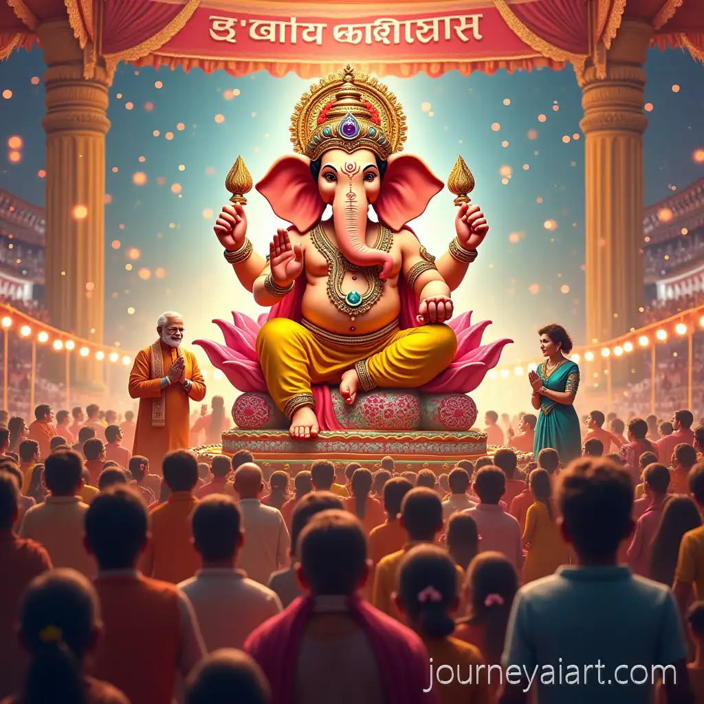 Ganesh-Chaturthi-Celebration-with-Lord-Ganesha-Idol-and-Global-Leaders-Participating