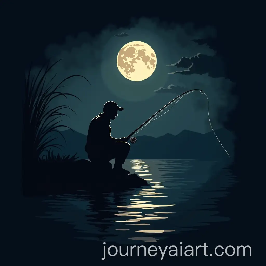 Fisherman-Under-the-Moonlight-at-Night