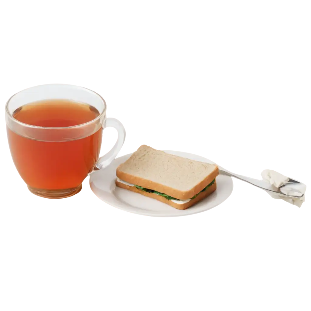 Tea-with-Sandwich-PNG-Image-Perfect-for-Digital-Art-and-Web-Design