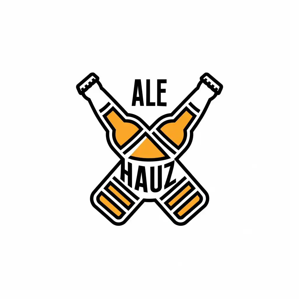 LOGO-Design-for-ALE-hauz-Crossed-Beer-Bottles-on-Clear-Background