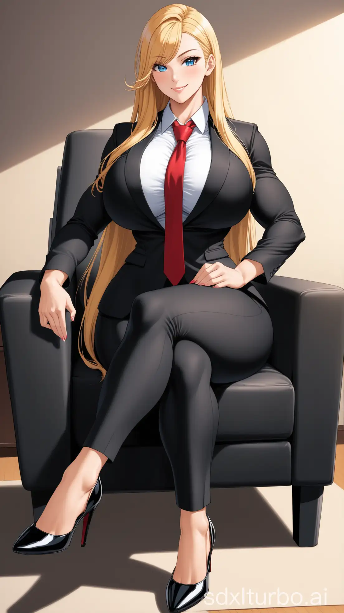 Confident-Businesswoman-in-Formal-Attire-Sitting-in-a-Comfortable-Office-Chair