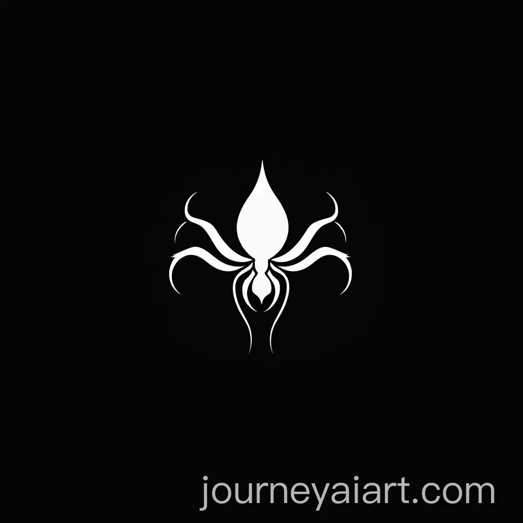 Minimalistic-White-Spider-Lily-Logo-on-Black-Background