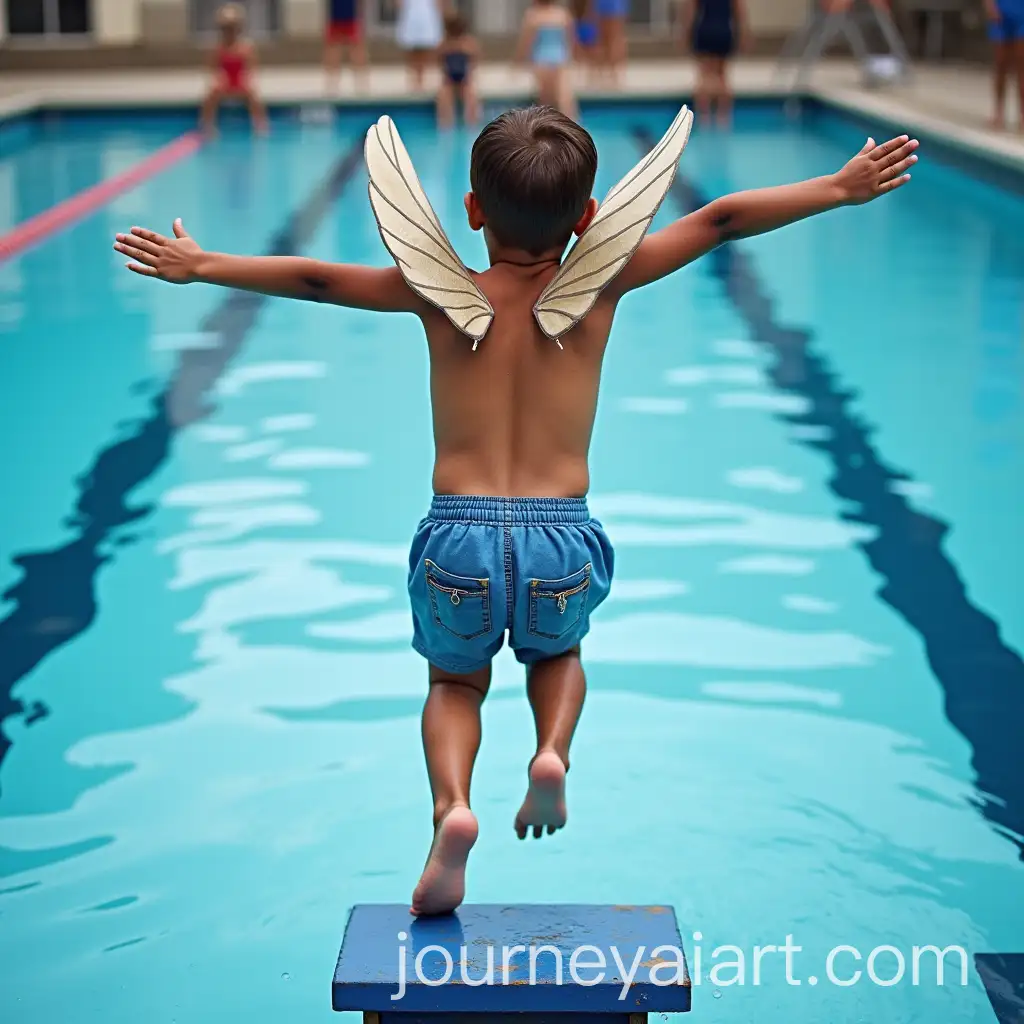 4YearOld-Boy-with-Wings-Jumping-into-Swimming-Pool-at-Swim-Lesson