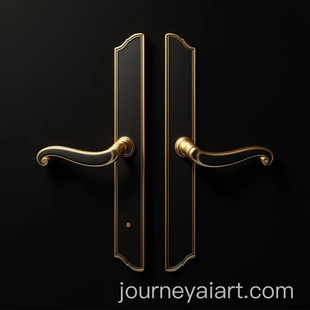 Luxurious-Black-and-Gold-Door-Lock-Design-Poster