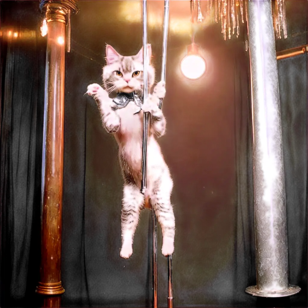 Cat-in-Latex-Suit-on-a-Pole-UnderPNG-Image-SEO-Analysis-Chandeliers-PNG-HighQuality-Transparent-Image-for-Creative-Projects