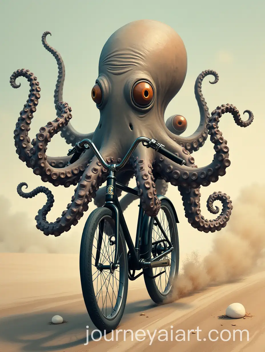 Octopus-Riding-Bicycle-Artwork