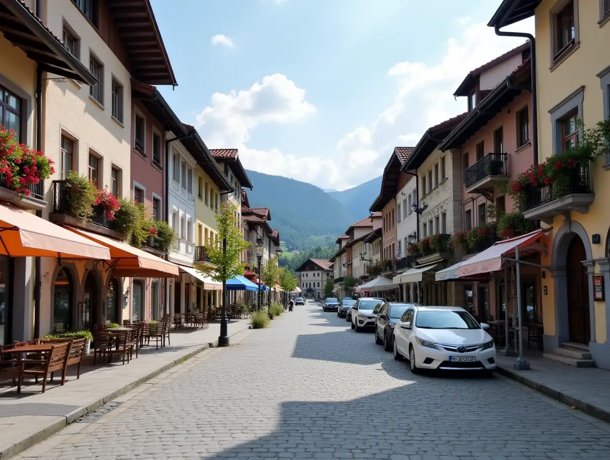 Bansko streets in Bulgaria