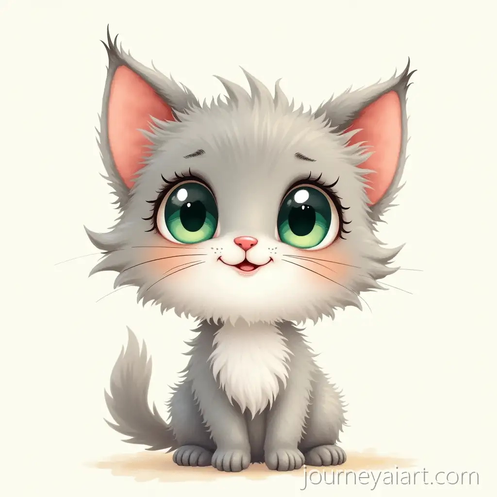 Cute-Gray-Kitten-Winking-with-Foxy-SmileCute-gray-kitten-winking-in-Watercolor-Style