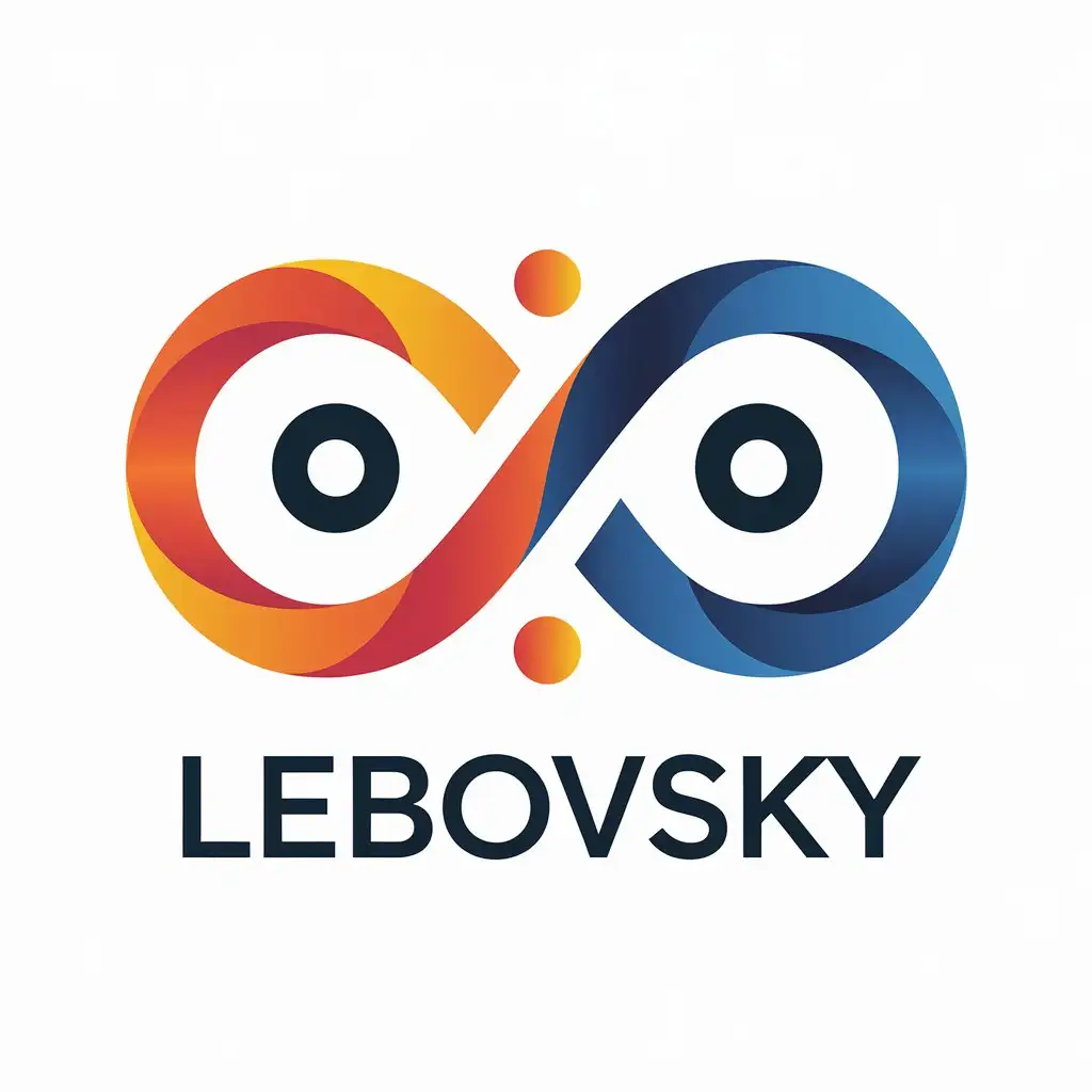 a vector logo design,with the text "Lebovsky", main symbol:Infinity,Moderate,be used in Internet industry,clear background