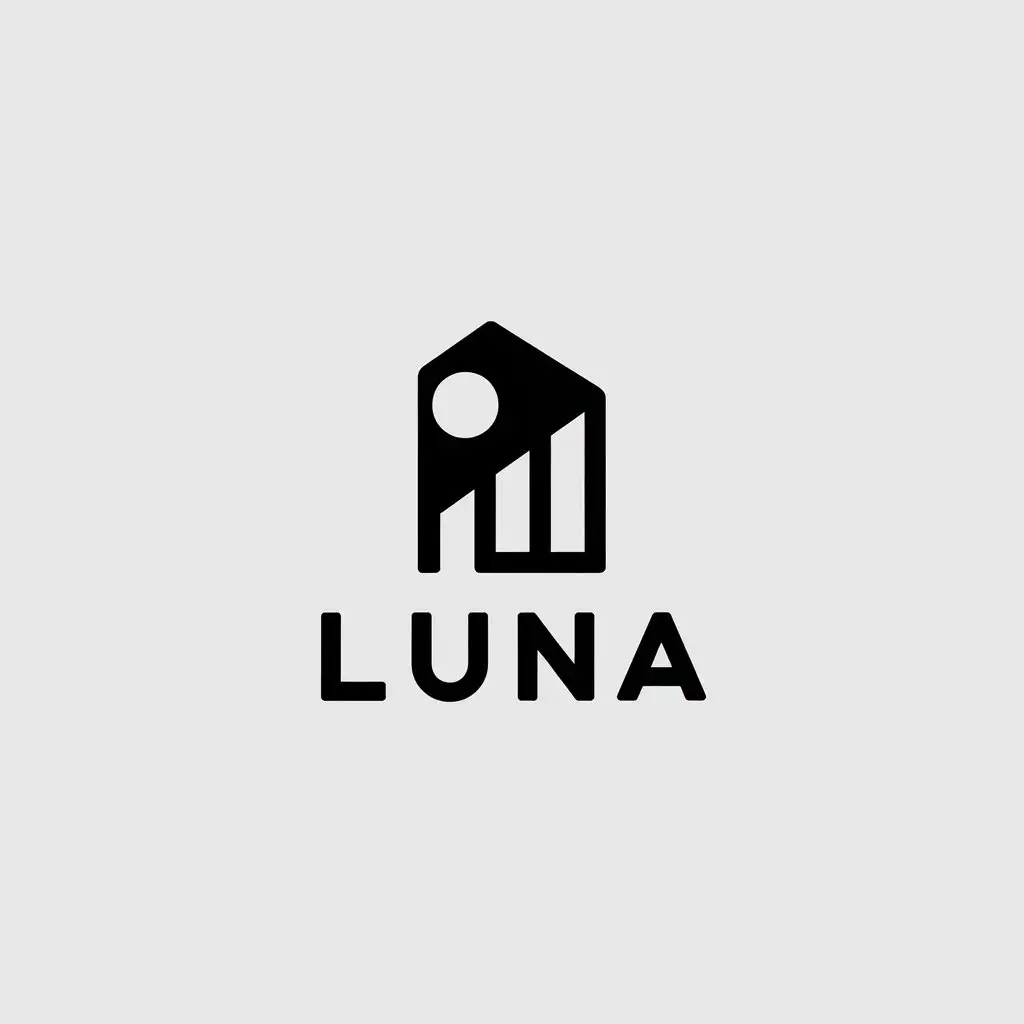 LOGO-Design-for-Luna-Minimalist-Moonlight-and-Building-Silhouette-with-L-for-Home-Family-Industry