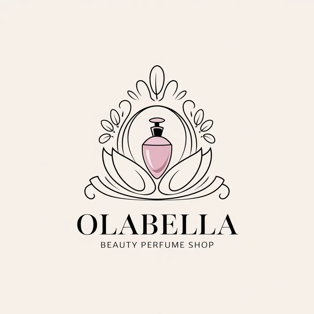 a vector logo design,with the text "OLABELLA", main symbol:Logo for my beauty products, care, and perfume shop. it should be beautiful, elegant,Moderate,be used in Beauty Spa industry,clear background