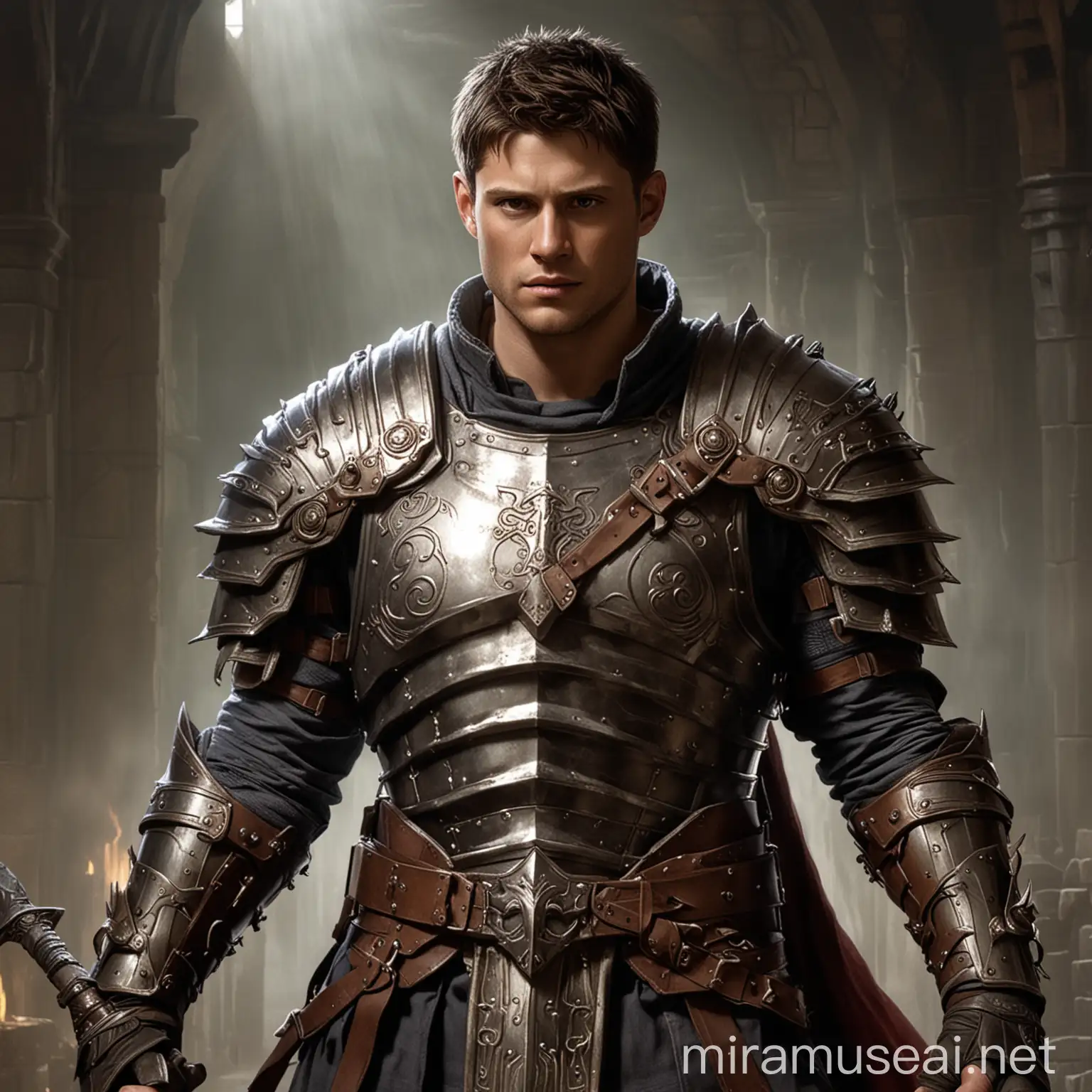 Dean Winchester as a Dungeons Dragons Oath of Vengeance Paladin with Greatsword