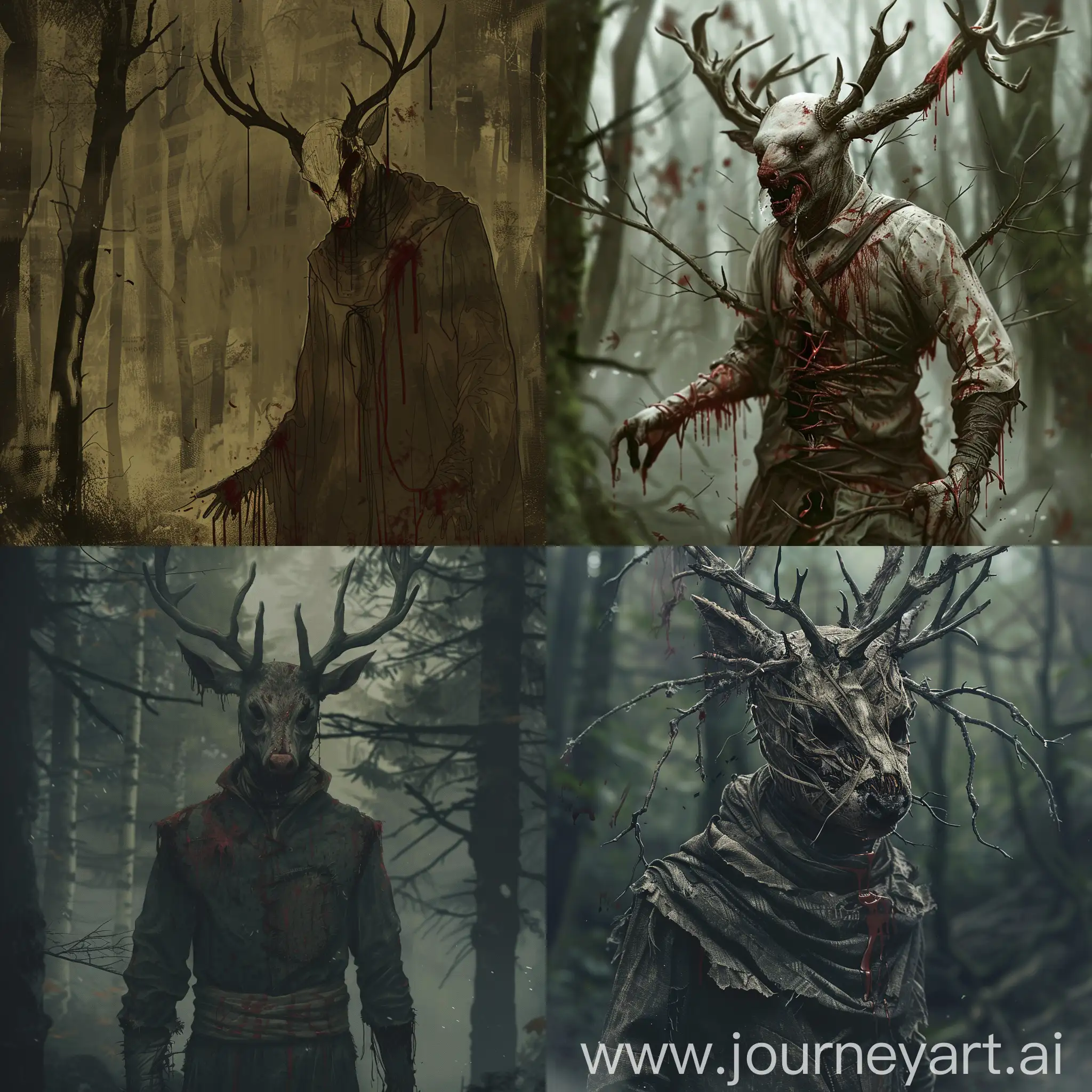 Sinister-DeerHeaded-Man-in-Dark-Forest-Scene