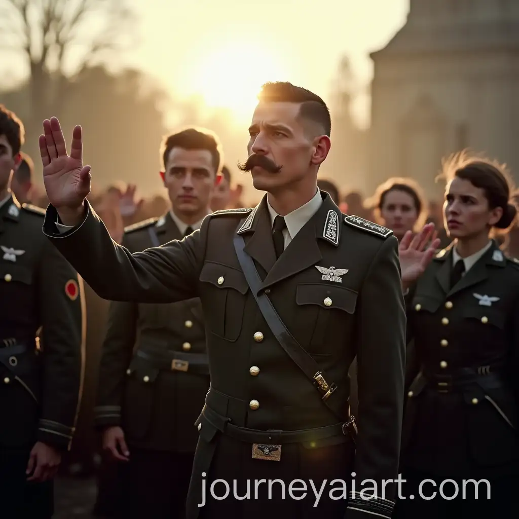 Historical-Scene-of-Aryan-Youth-Saluting-the-Sun-with-Military-Leader