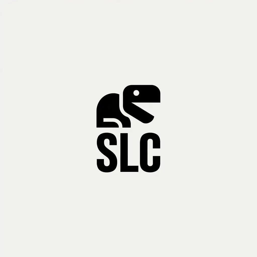 LOGO Design for SLC Black Background Dinosaur with Minimalistic Style for Internet Industry