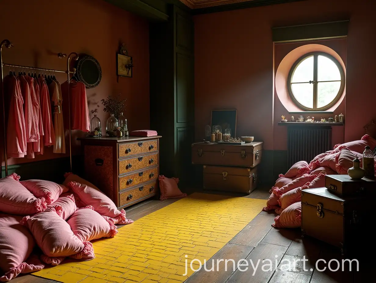 Vintage-Trunks-and-Pyjamas-in-a-Cozy-Room-Setting