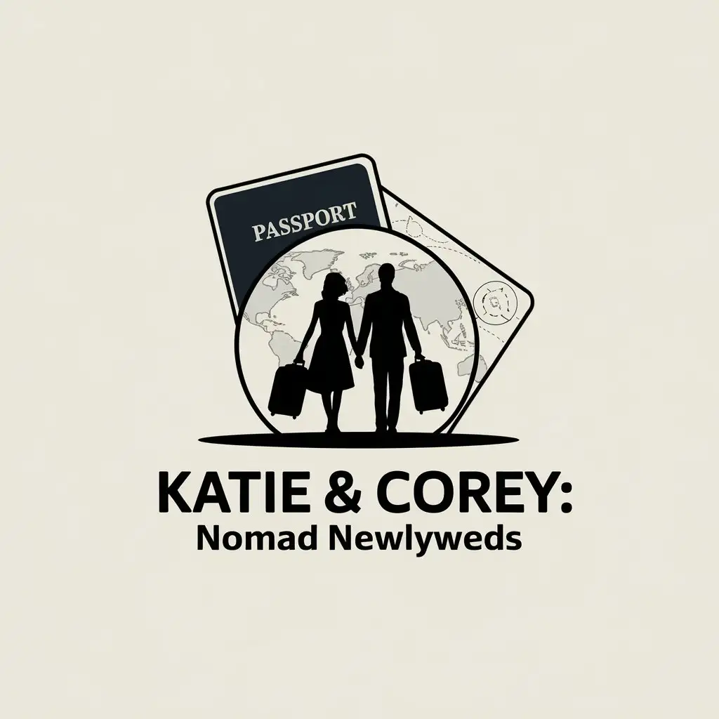 LOGO Design for Katie Corey Nomad Newlyweds Modern Minimalist Travel Theme