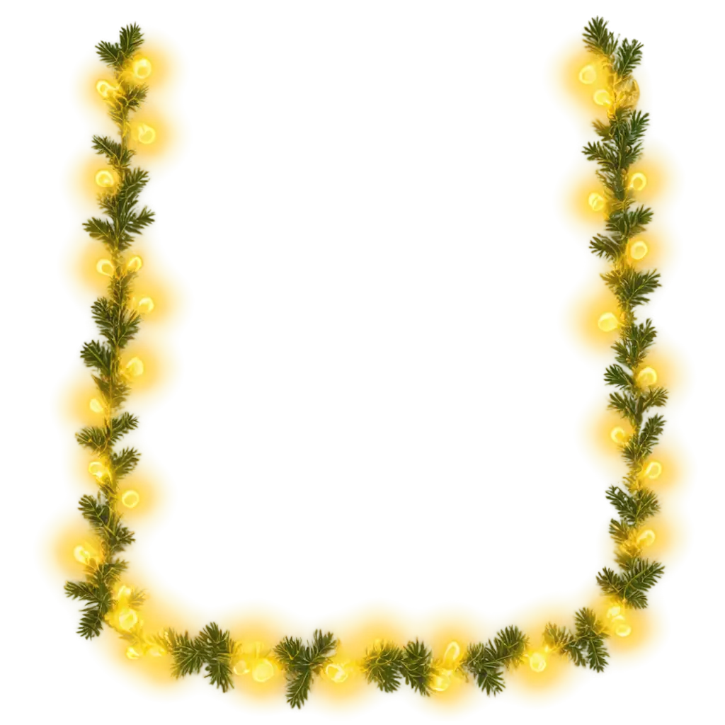 Yellow-Christmas-Garland-with-Glowing-Lights-HighQuality-PNG-Image-for-Festive-Designs