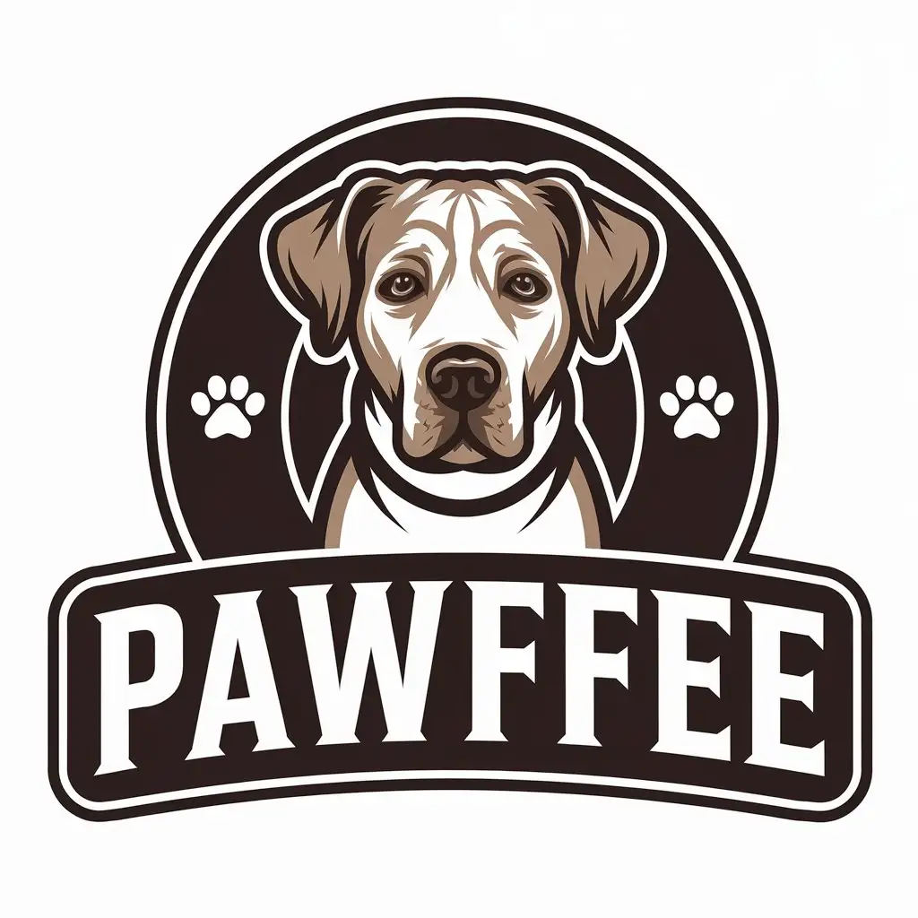 LOGO Design for Pawffee Dog Symbol with Vector Design for Restaurant Industry