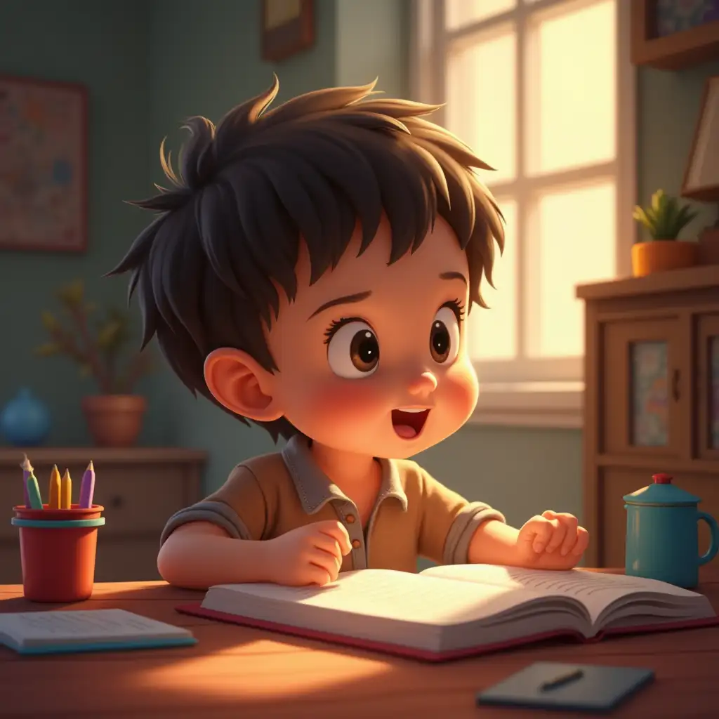 I want a child to learn in an animated form with soft and cinematic colors