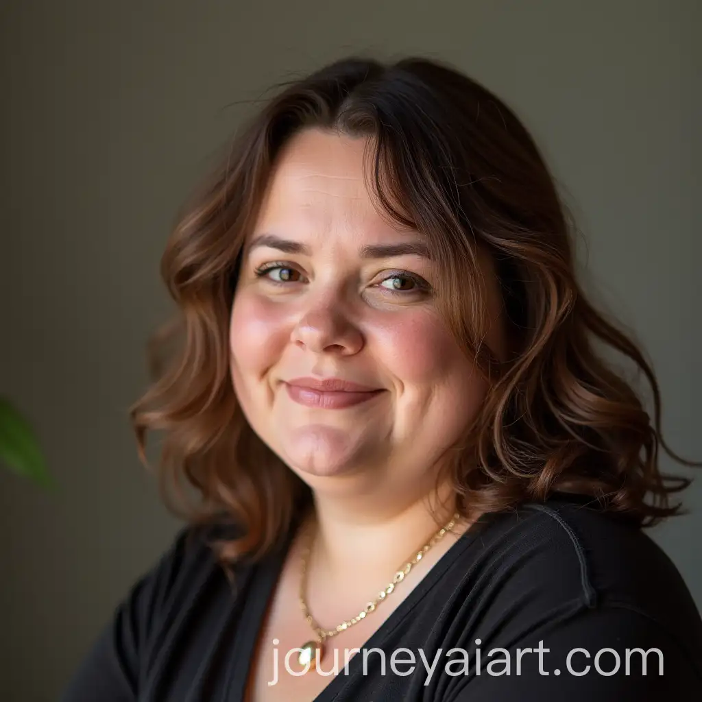 Chubby-MiddleAged-Woman-with-Brown-Hair-and-Double-Chin