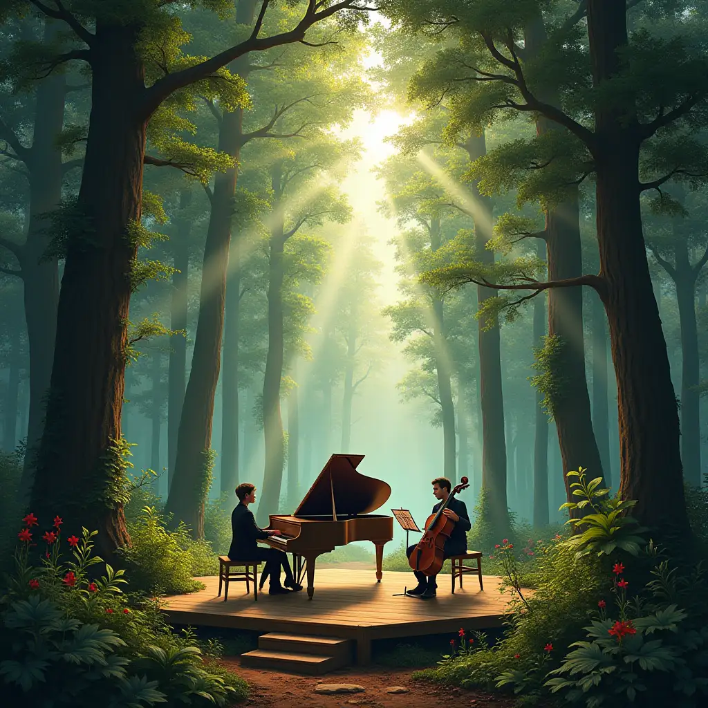 Enchanted Forest Concert with Violin Cello and Piano