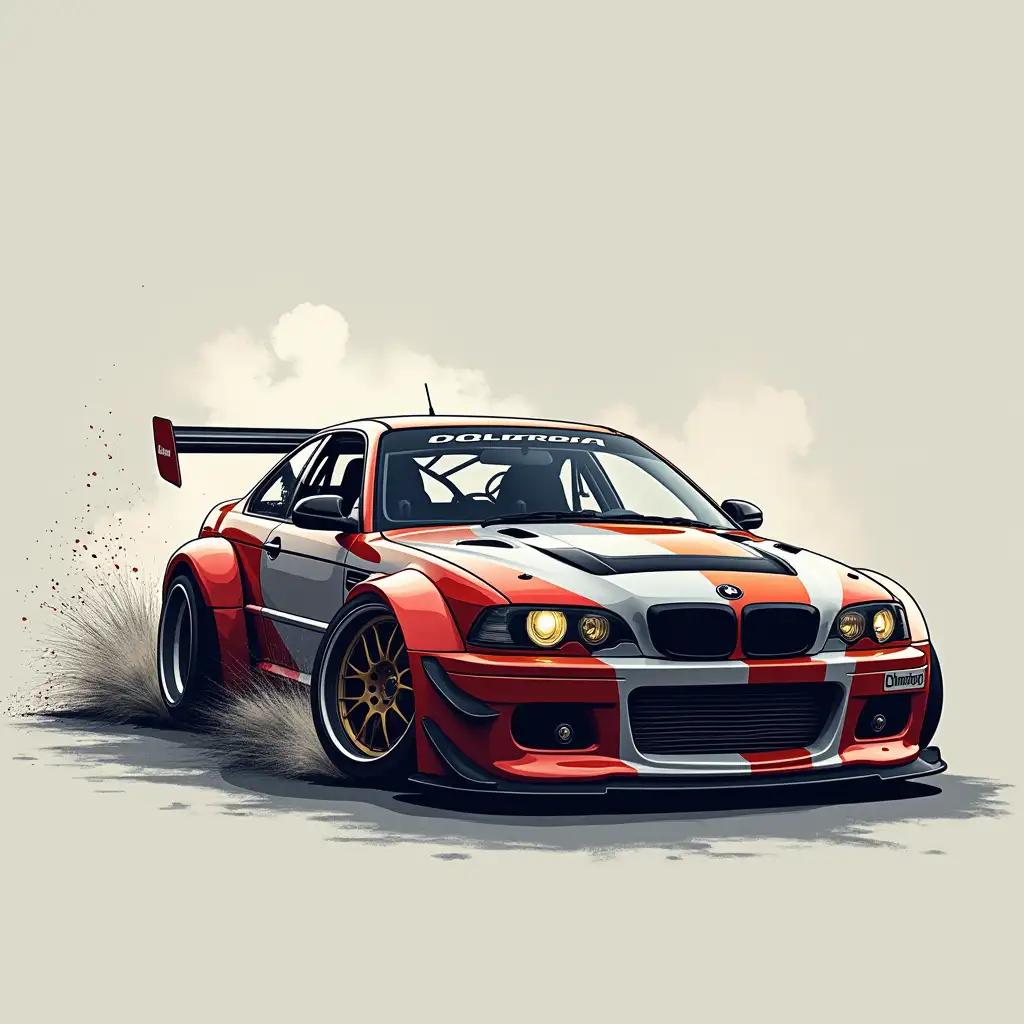 Drift car, illustration