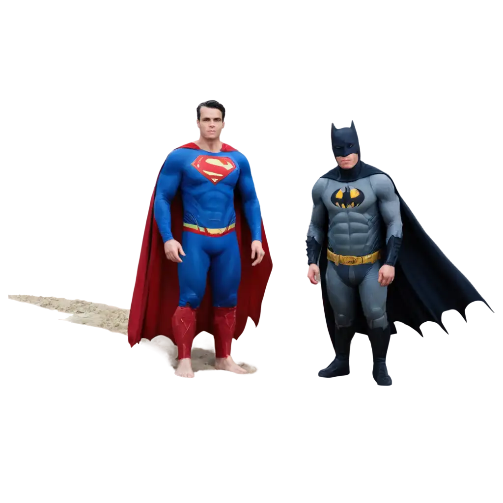 batman & superman on the beach