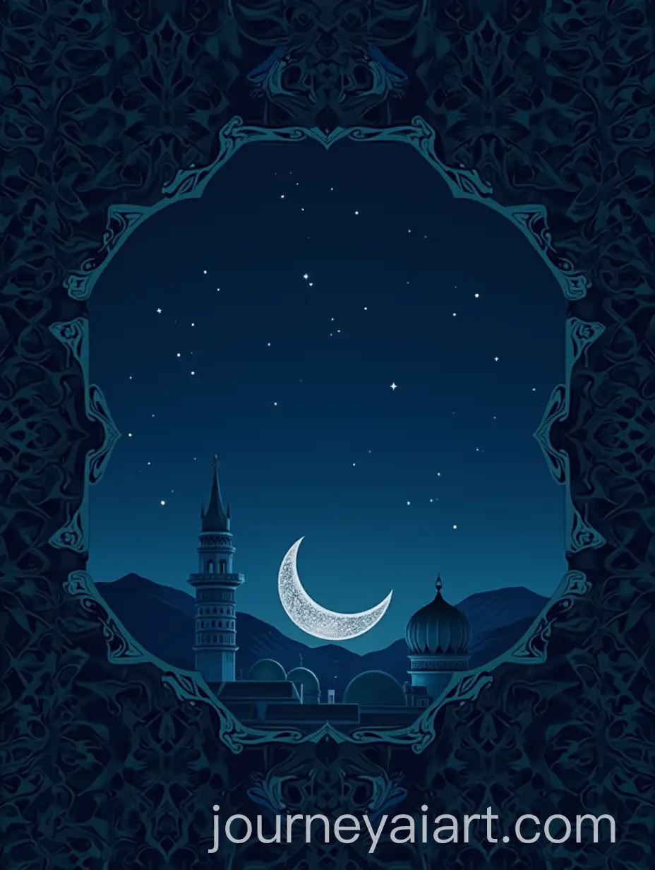 UltraRealistic-Islamic-Pattern-Background-with-Crescent-Moon-and-Stars