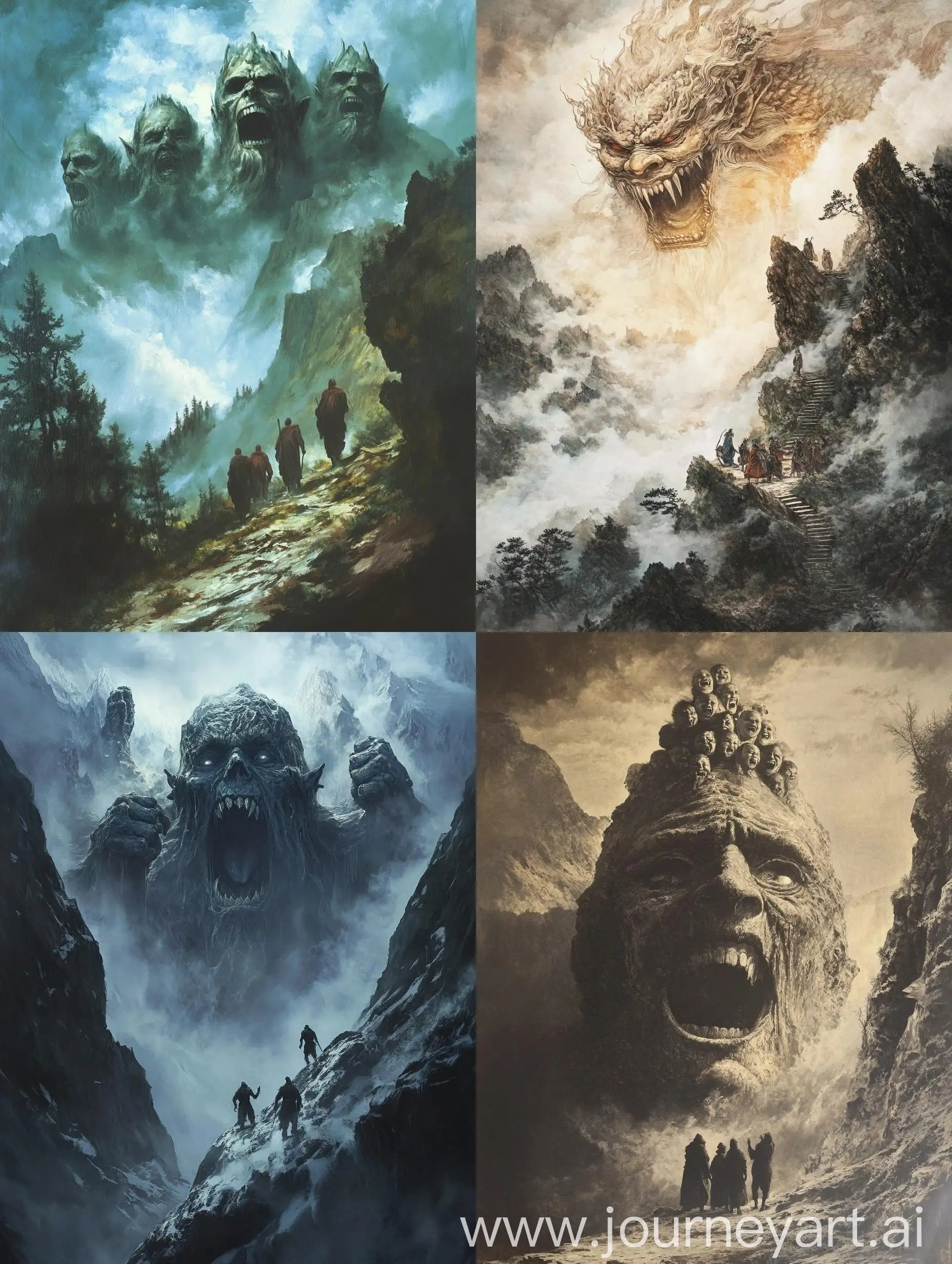 Group-Climbing-Corpse-Mountain-with-Laughing-Gods