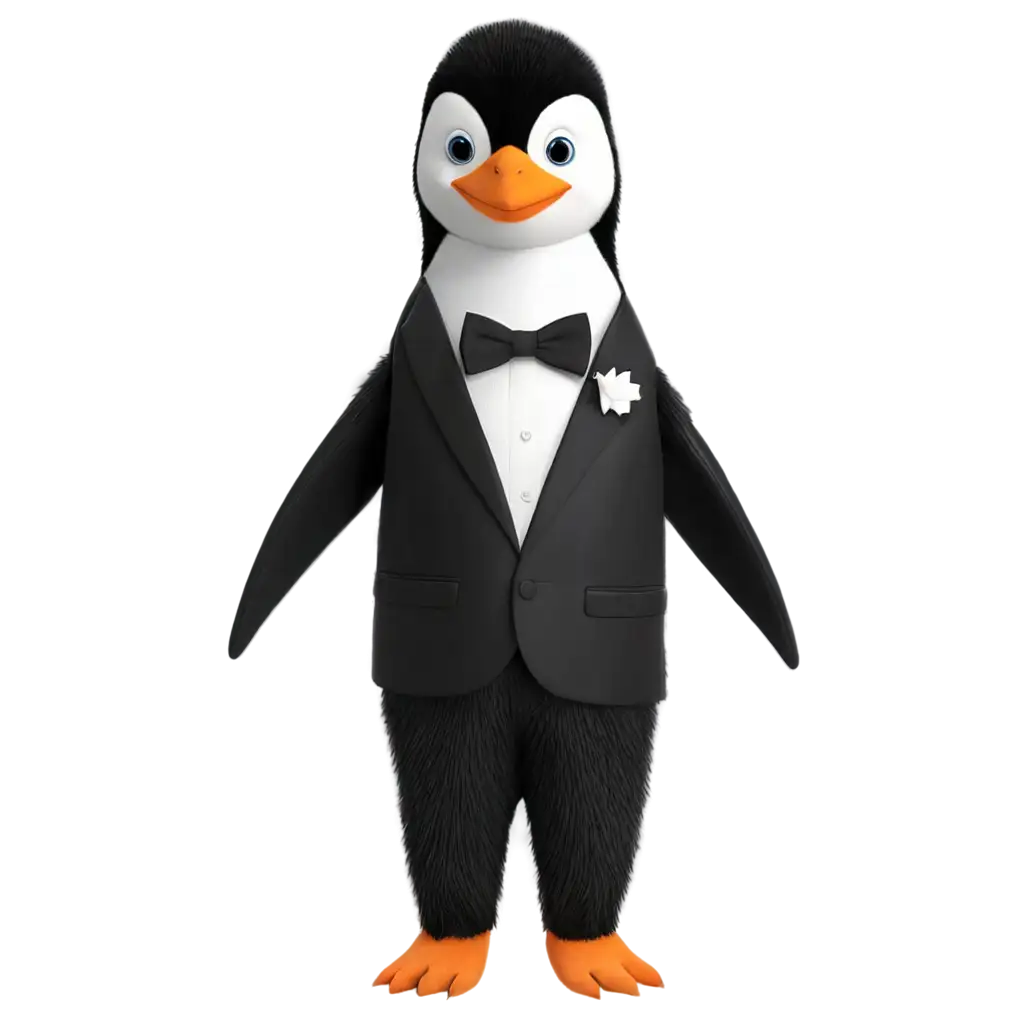 Penguin wearing a tuxedo