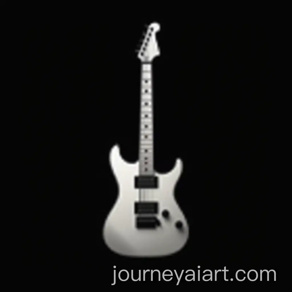 Minimalistic-White-Guitar-on-Black-Background