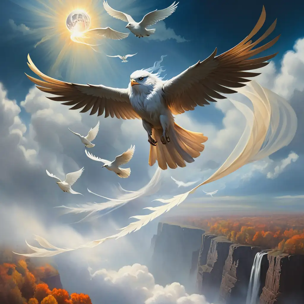 Flight-of-the-Spirit-Tranquil-Bird-Soaring-Above-Misty-Mountain-Peaks