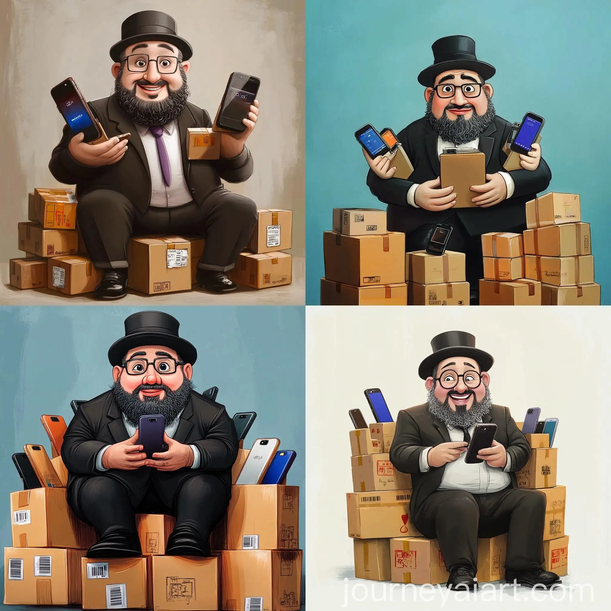 Cheerful-Jewish-Man-Holding-New-Phones-for-Resale