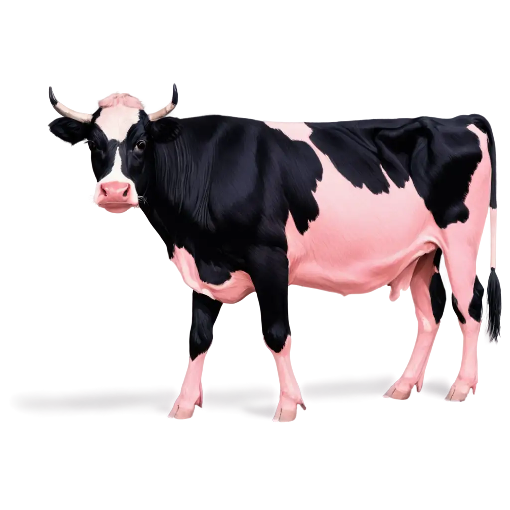 HighQuality-PNG-Image-of-a-Black-and-Pink-Cow-Unique-Artistic-Representation