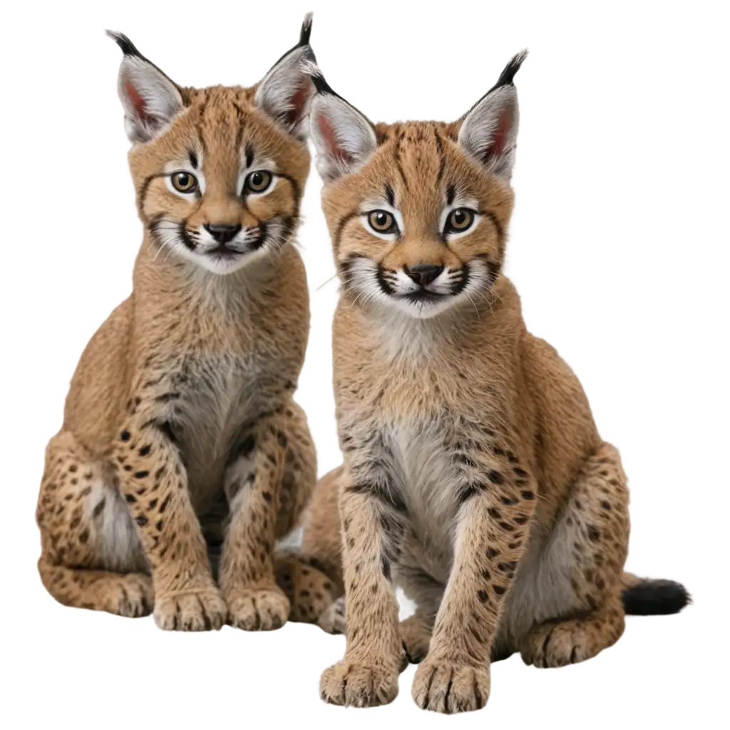 Two-Small-Lynxes-PNG-Image-Captivating-Wildlife-Illustration-for-Nature-Enthusiasts