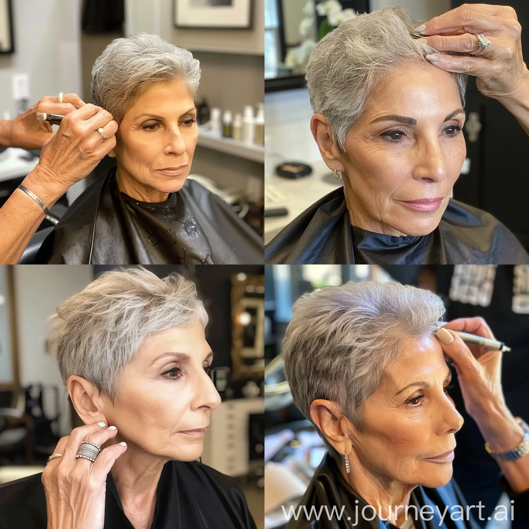 Barbara-Streisand-at-the-Salon-Short-Faded-Hair-and-Ombre-Style