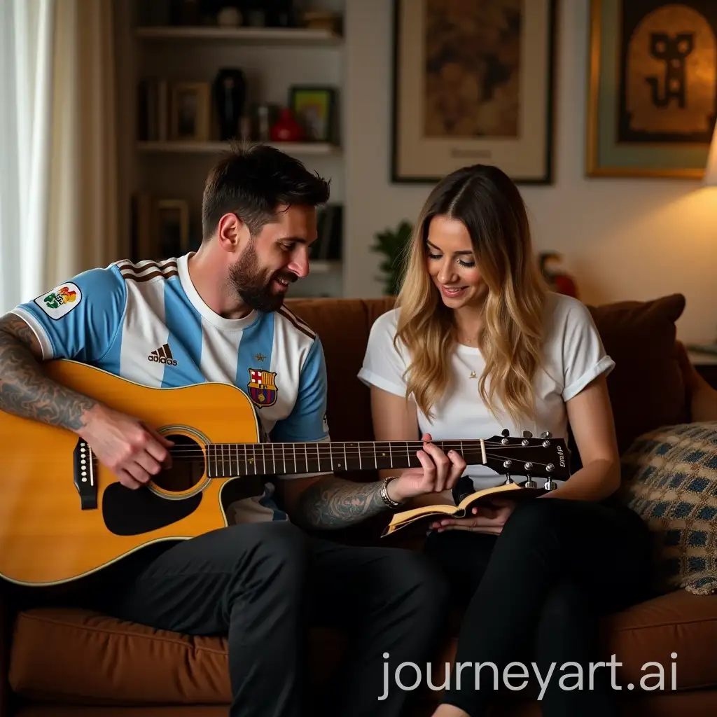 Lionel-Messi-and-Shakira-Playing-Guitar-Together-in-Barcelona-Living-Room