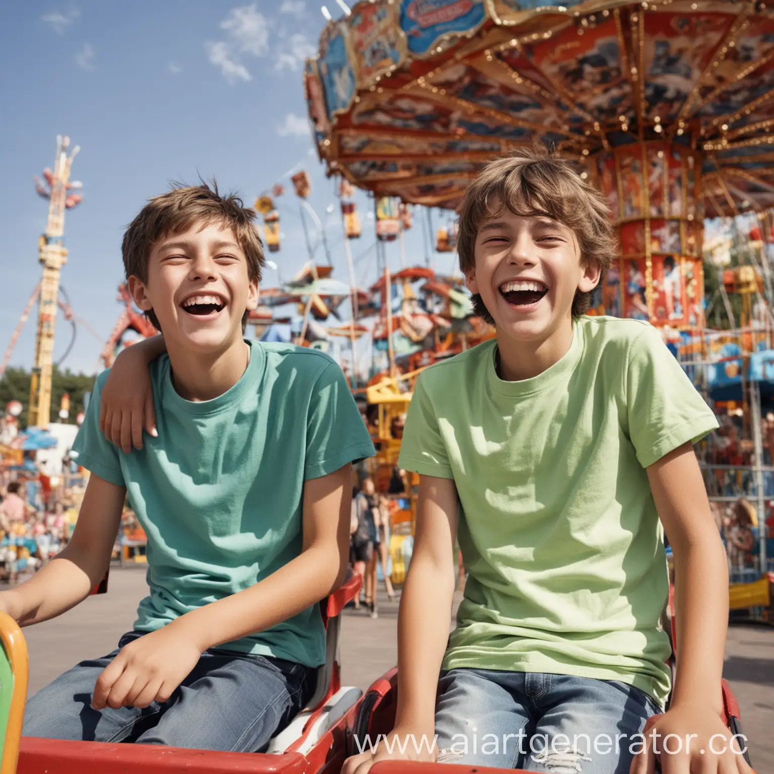 Two-Boys-Laughing-on-Amusement-Park-Rides