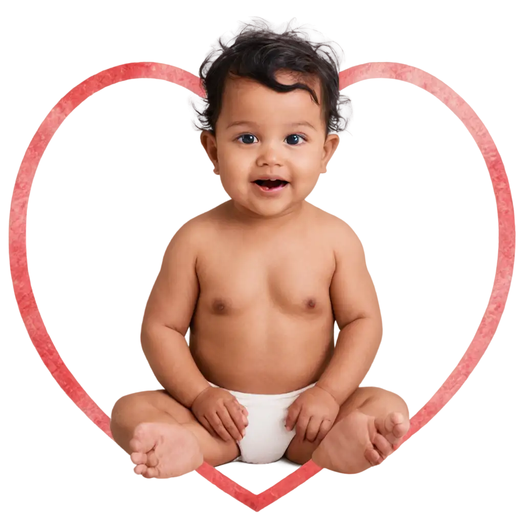 HeartShaped-PNG-of-an-Indian-Baby-Photo-A-Cherished-Visual-Delight