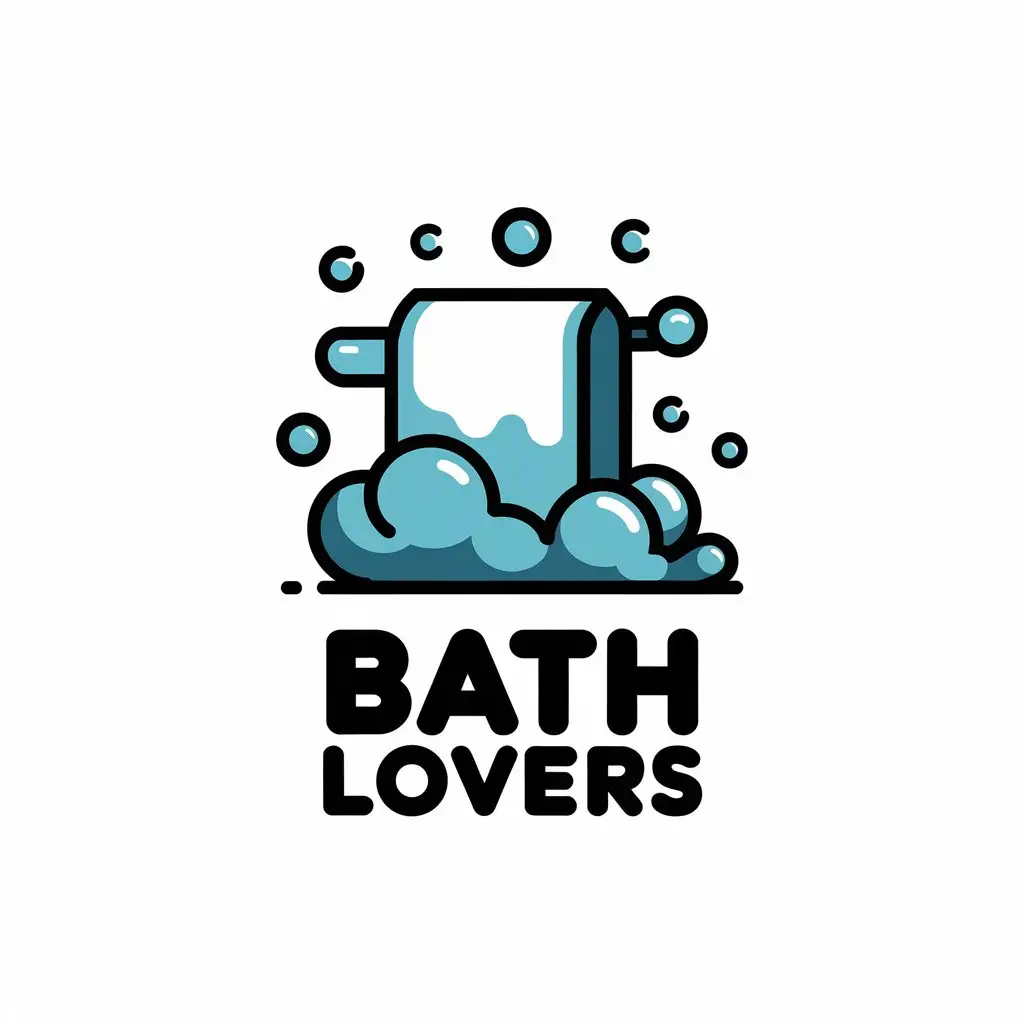 LOGO Design for Bath Lovers Vector Logo Featuring Washcloths Bubbles and Water Drops