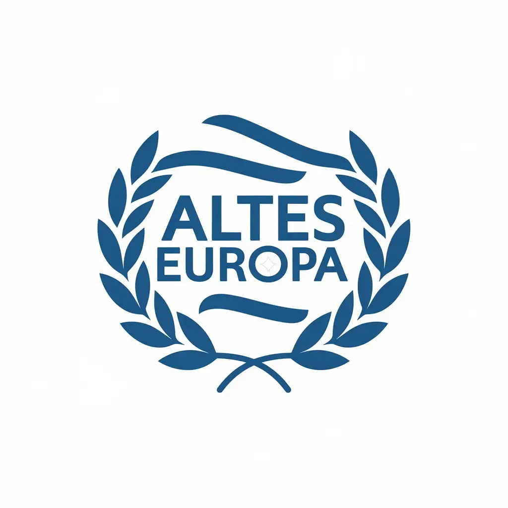 LOGO Design for Altes Europa Blue Laurel Wreath with Complex Detailing for Nonprofit Industry