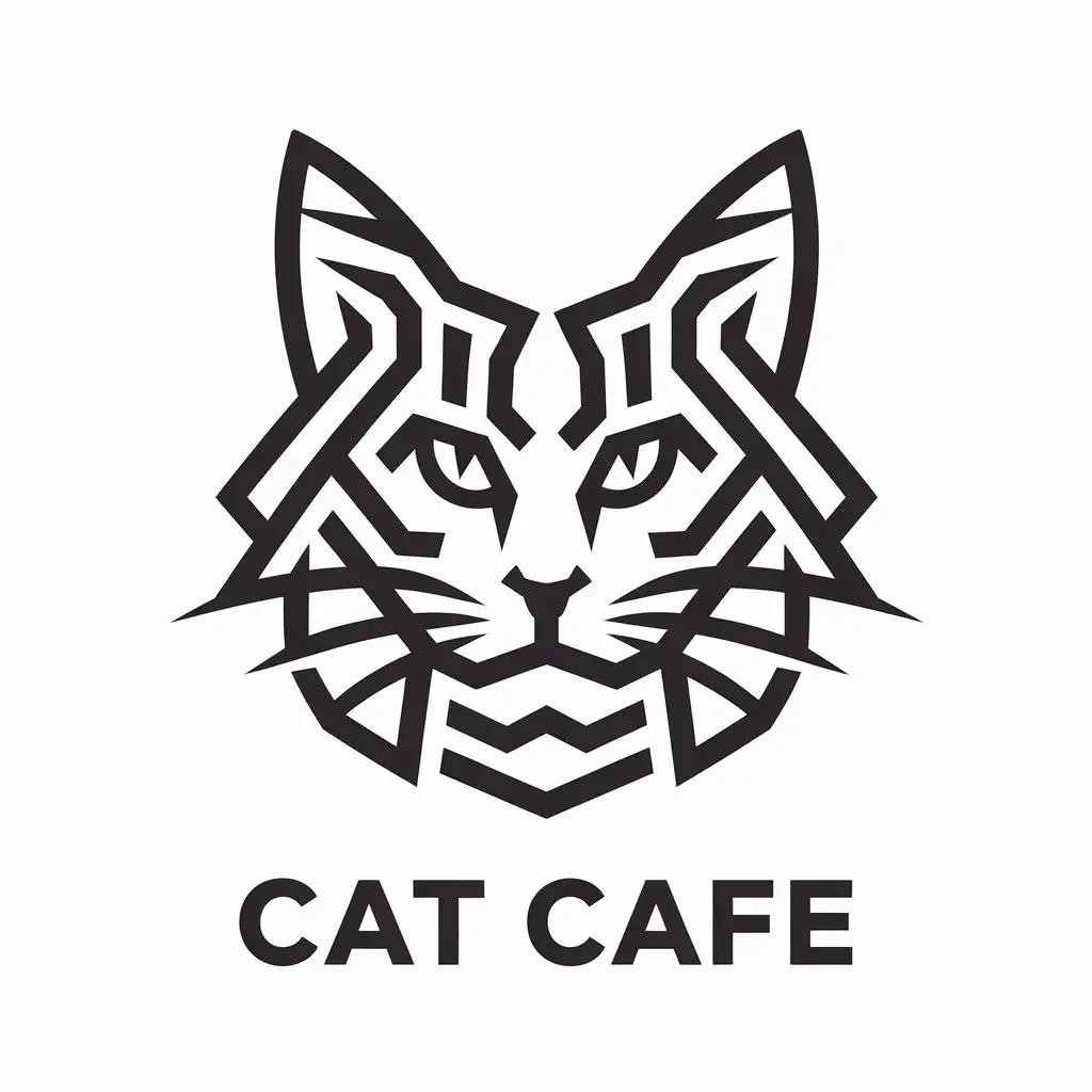 a vector logo design,with the text "cat cafe", main symbol:Maine,complex,be used in Animals Pets industry,clear background