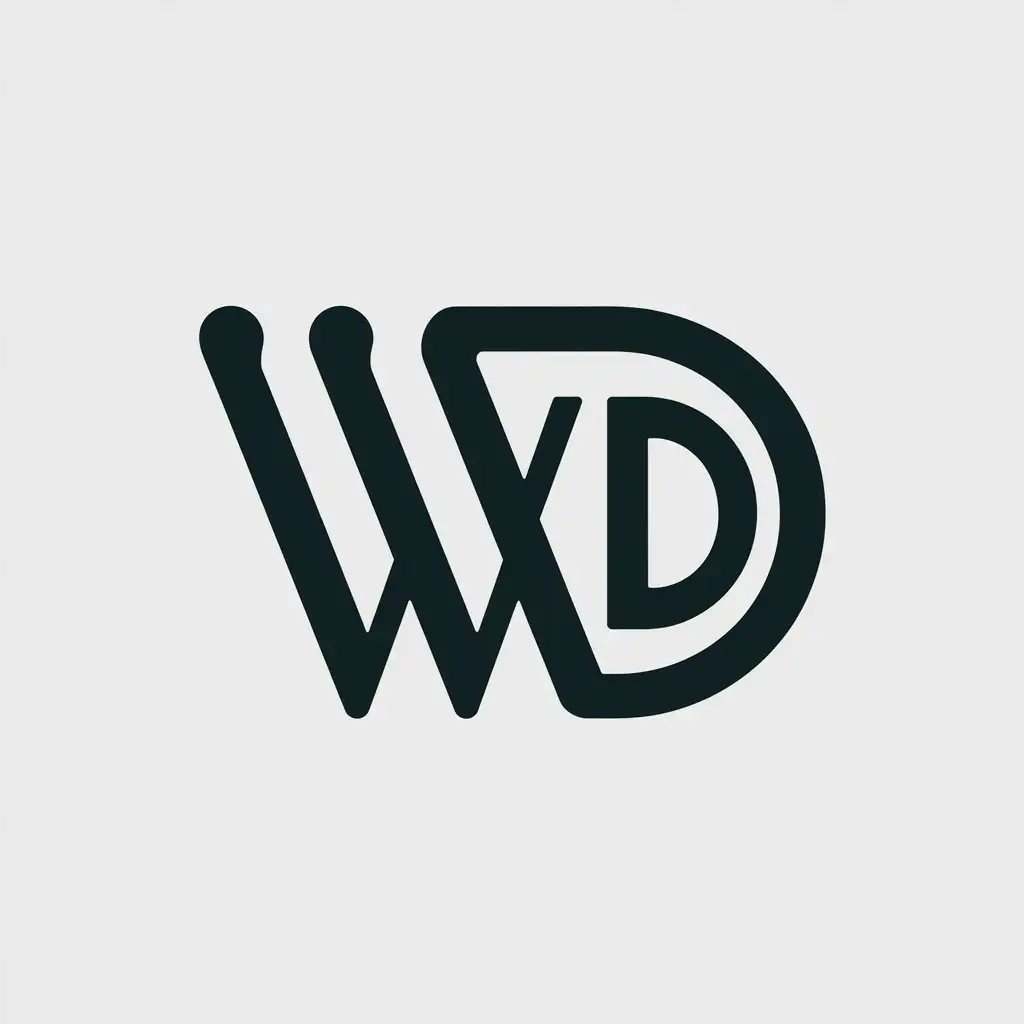 LOGO Design For WD Modern Vector Design with WD Symbol for Retail Industry